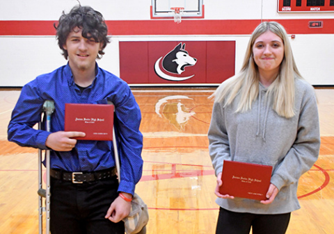 Jaden Smith and Alexis Moffett (pictured above) were two of three members of the Class of 2025 to graduate at mid-term. Not pictured is Cierra Warnock. 