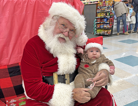 The Aurora Mall was a busy place last weekend. Not only were shoppers preparing for a holiday feast, a jolly gentleman from the north stopped by to give children one last chance to take a spot on his knee. Among his visitors was Peter Berthelsen, the son of Elliott and Abbie Berthelsen.