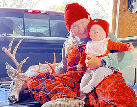 Nikki Bosak and her son, Krew, pose for a photo opp on opening day of deer hunting season. This photo was selected as the top entry in this year’s ANR Super Shot Contest.