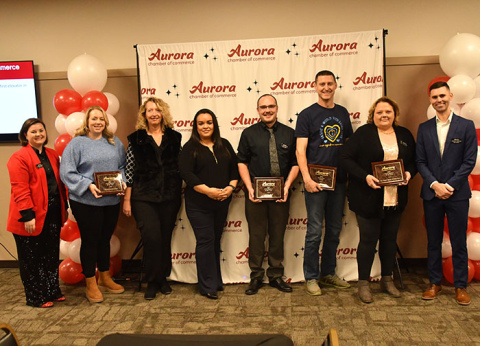 The Aurora Chamber of Commerce recognized several businesses and individuals at Thursday's annual banquet.