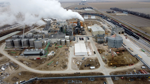 This drone photo taken Friday captures a view of the KAAPA Partners Aurora ethanol plant from the east. Several large projects at the plant helped boost this year’s building permit total to more than $53.6 million, more than double any other year in the past decade.