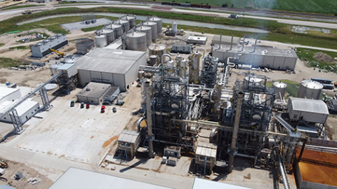 Equipment will soon be installed on this portion of the KAAPA ethanol plant west of Aurora to capture carbon dioxide, which is usually vented into the atmosphere. The CO2 will be compressed and sent by pipeline several miles south to connect with the new Trailblazer CO2 pipeline project being undertaken by Tallgrass. 