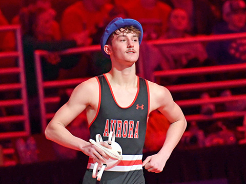 Aurora’s Logan Svoboda finished second in Class B’s 126-pound bracket at the State Wrestling Tournament in Omaha.