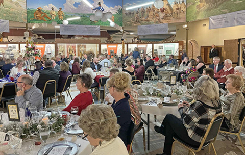 The museum's rotunda was filled wall to wall with diners for an elegant dinner.