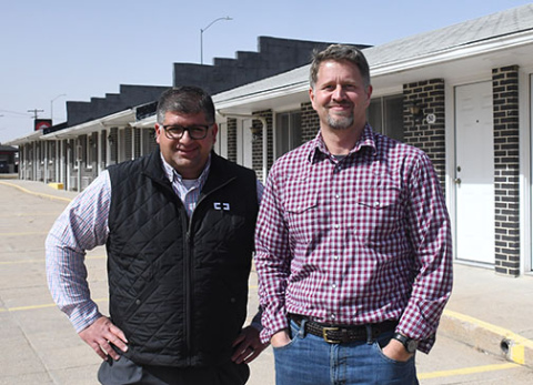Pictured from left are Deen Albert and Todd Vettel, co-owners of Ajira America organization which has purchased Ken’s Motel. Not pictured is co-owner Laban Njuguna.