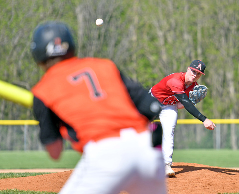 Aurora’s Jack Spiehs started on the mound and completed three innings with five strikeouts in a 10-0 loss to Fort Calhoun in Thursday’s C-3 district loss. 