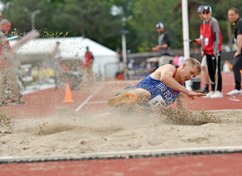 High Plains junior Brodey Spurling was the area’s lone gold medal winner during last week’s state track and field championships at Burke Stadium, setting a new Storm school record in the triple jump with a mark of 44-6.5. He also finished third in the long jump and ran on HPC’s sixth place 400 relay team. 