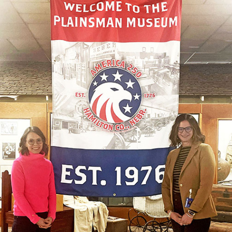 The Hamilton County, Nebraska, Celebrate America 250 Committee is preparing to meet with organizations and businesses throughout Hamilton County to invite them and the community to join in the America’s 250th anniversary of the country’s indepenance. Representing the Public Relations Committee for the local celebration are Jennifer Dennis (left) and Dixie Ziegler.