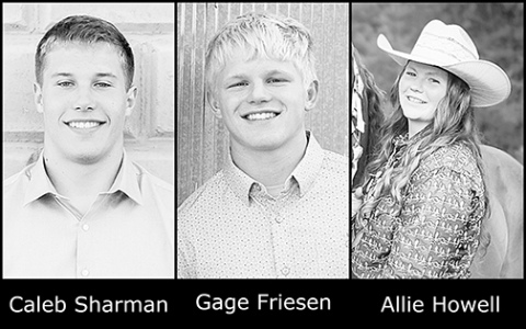 Valedictorian Caleb Sharman and co-salutatorians Gage Friesen and Allie Howell will speak at Saturday's High Plains graduation.