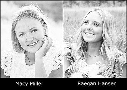 Macy Miller will be the valedictorian and Raegan Hansen the salutatorian at the Hampton High School graduation ceremony on Saturday.