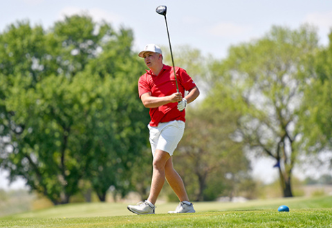 Aurora’s Luke Grosshans wrapped up his Husky golf career with a second appearance at the Class B state golf tournament played last week at Gering
