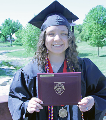 Melinda Montoya of Hampton was one of several area students to graduate from Nebraska colleges and universities last month. Montoya graduated cum laude with high distinction from Hastings College with a degree in Studio/Digital Art and Marketing. 