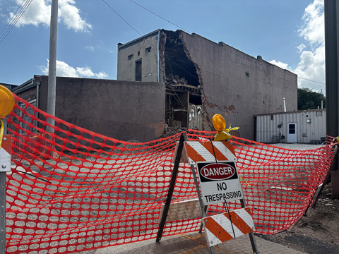 The former Gambles building has been declared a dangerous building by the city, with owner Stan Valasek ordered to repair or demolish it immediately.