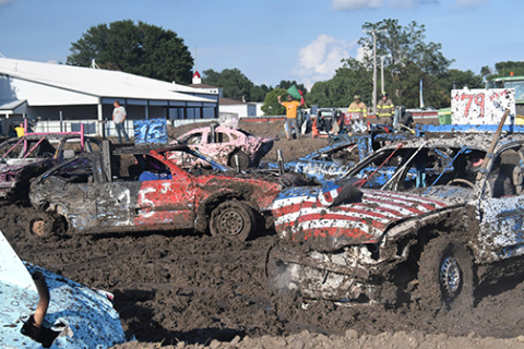The action was loud and the stands were nearly full Friday for the annual Hamilton County Fair Demolition Derby