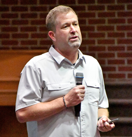 Nebraska Coaches Association Executive Director Darin Boysen speaks to coaches, student athletes and their parents about how parents can help their students enjoy and get the most out of their school sports careers. 