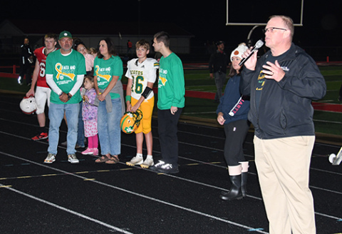 Gary Peters speaks during a rally for the Pediatric Cancer Action Network