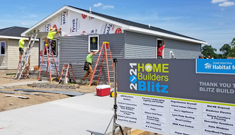 The contractors who will be constructing a Habitat for Humanity home in Aurora next summer have plenty of experience in building a house in just one week. Above is a blitz build completed in 2021. 