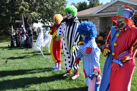 Colorful characters -- some spooky, some silly -- fill Annie Gibson’s front yard on L Street in what has become an annual, growing tradition.