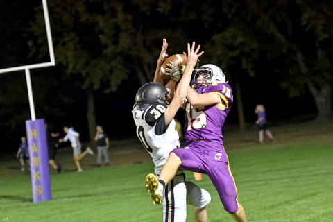 Landen Rojewski set a new Hampton six-man record with eight catches for 219 yards and four touchdowns, scoring six times in total. 