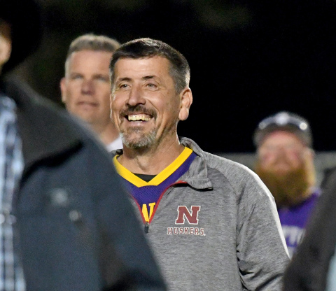 Ryan Bamesberger, a Hampton football player from 1986-89 was one of more than 100 former Hawks to return last Friday in recognition of the final regular season home game for Hampton. 