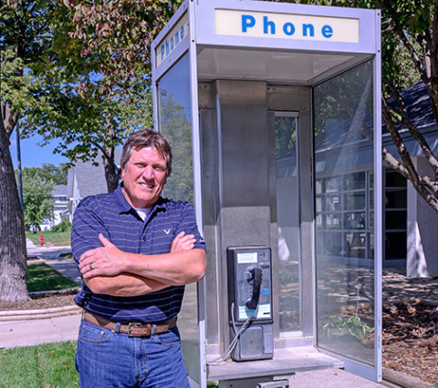 Curiosity led Dr. Lane Handke to try the pay phone outside the Pierce Telephone Co. in Pierce. He asked Jeff Kesting, the phone company’s plant manager, why it wasn’t working. Kesting fixed the problem and encouraged Handke to try again. The pay phone is one of only 81 still in operation in Nebraska. 
