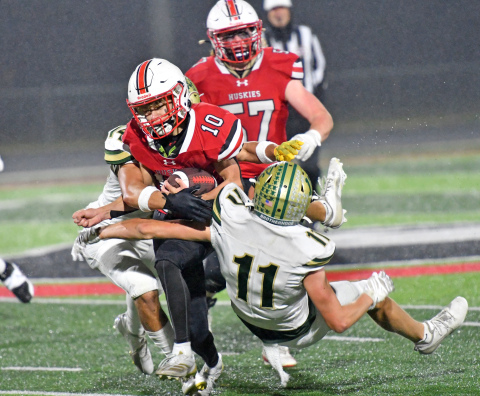 Ian Jensen rushed for over 200 yards and two touchdowns in Aurora's 27-12 win over Central City Friday. 