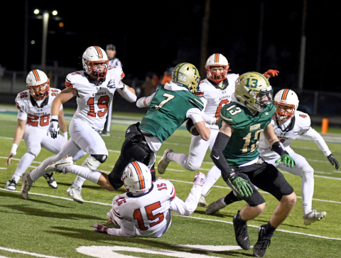Aurora's defense dominated once again, holding Central City to seven points in the first three quarters during a 42-21 win over the Bison Friday. 