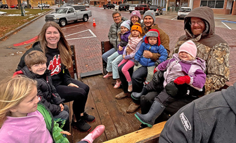 Wagon rides around the downtown square were part of Saturday’s Come Home to Christmas celebration.