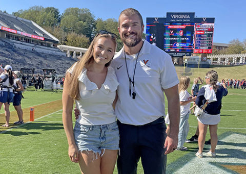 Gavin Rush played offensive guard for the Wyoming Pokes before becoming an intern and later full-time assistant sports performance coach for UW for three years.Rush lives in Charlottesville, Va., with his wife, Rehn, whom he met at the University of Wyoming. 