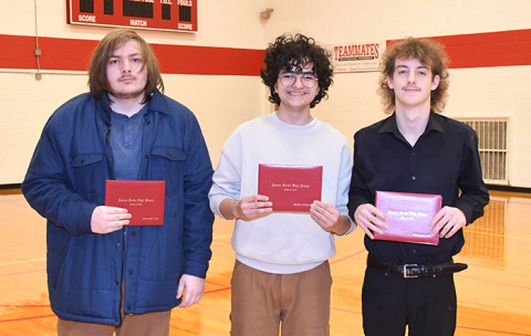 Pictured from left are Xavier Wicks, Banjamin Santeliz-Diaz and Ayden Larson.