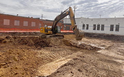 An excavation crew began moving dirt on the north side of the downtown Roe Chevrolet dealership this week, where a service department expansion project is being planned.