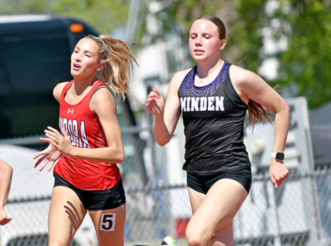 Aurora’s Jordyn Slagle ran in the 59s for the first time at Thursday’s Gothenburg Invite, winning the 400 meter dash in a time of 59.11. 