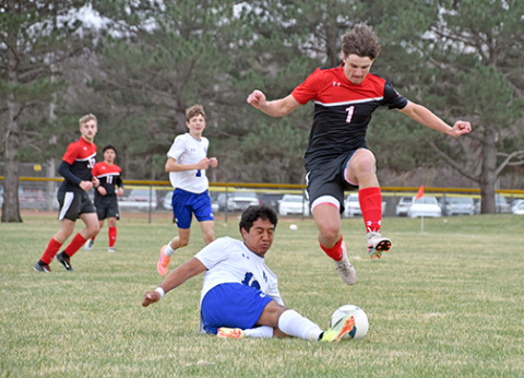 Canon Allen set another Aurora soccer record last week, scoring five goals in the Huskies’ 7-0 home win over Lakeview Thursday. The five goals breaks a previous single-match school record held by three different former Huskies. 