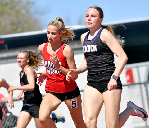 Jordyn Slagle won the 400 dash at Thursday's Gothenburg meet with a time of 59.11. 