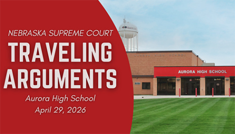 The seven justices of the Nebraska Supreme Court will be at Aurora High School next Wednesday to hear oral arguments in two actual cases being appealed to the state's highest court.