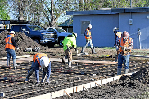 Workers from Mudd Jockies began concrete work for Marquette’s new basketball court on a recent Wednesday morning and the work was completed by that Friday. 