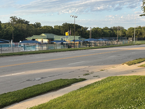 This section of Highway 34 by the Aurora swimming pool will be the focus of a study to consider the concept and cost of building an undercrossing in conjunction with an NDOT highway improvement project planned for approximately 2030.