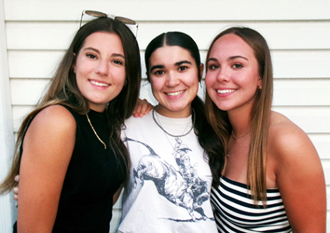Brazilian exchange student Alice Puhl, right, enjoyed making friends with students at Giltner. She is pictured here with fellow exchange student Beatrice Donati, left, and Harley Fesuluai.