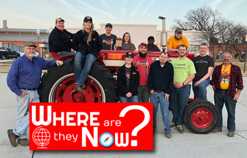 Doug Koozer (right) is the owner of Ag Tractor Supply in Lincoln and a club sponsor for the University of Nebraska-Lincoln’s Tractor Restoration Club. 