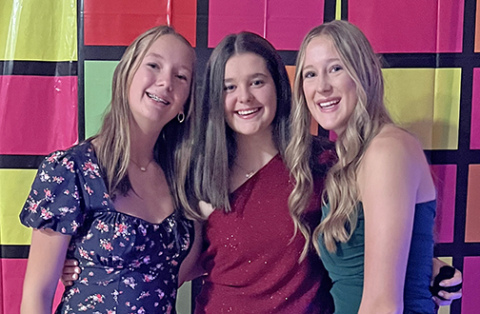 Paula Sandoval (center) was able to spend time with her host siblings Livie (left) and Peyton Schutt. 