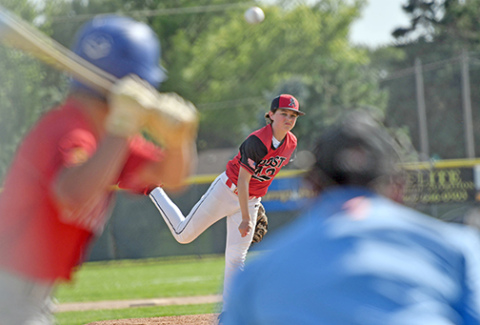 Aurora’s Kyson Phillips tossed six innings in a 5-3 win over Doniphan-Trumbull, allowing two earned runs on nine hits. 