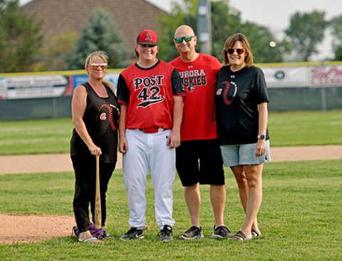 Peyton Graham tossed a complete game winner for the Pinnacle Bank Seniors in a 5-3 win over Doniphan-Trumbull. Graham was also honored pregame as a Senior player, joined by his mother, Becky Graham, as well as aunt and uncle Shelly and Paul Graham. 