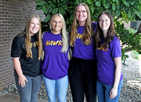 Pictured from from left, Olivia Flood (K-12 Art), Tanner Willis (2nd Grade), Lydia Goracke (7-12 Business/CTE) and Sarah Logue (9-12 ELA).