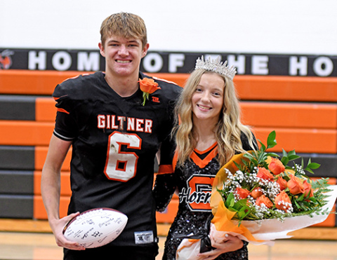 Giltner Homecoming king and queen, Braxton Cady and Jayci Buettner.