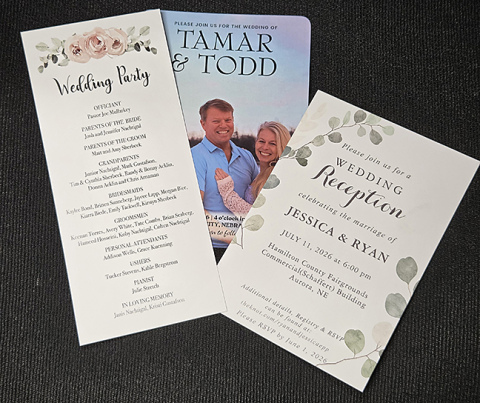 Wedding invitations and more.