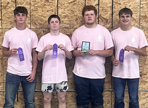 Members of the Hampton land judging team that will compete at state event this week include, from left: Cason Bamesberger, Mason Wiens, Noah Miller and Brayden Wolinski.