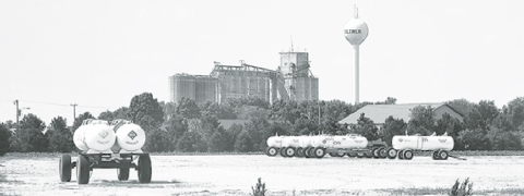 Pictured here is the site of the existing grain storage site just west of CPI’s Giltner facility. The company was given final approval Monday to abandon this 2-acre site and build a new one of similar size just to the north. News-Register/Kurt Johnson
