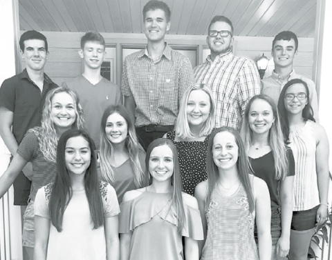 Aurora FBLA members gathered in late June to watch the opening ceremonies of the National FBLA Leadership Experience. Pictured front from left: Kaylee Crosby, Cassidy Knust, Raina Cattau. Second row: Jaylee Schuster, Britten Sunneberg, Olivia Lawless, Halle Nachtigal, Hannah Pedersen. Back row: Isaac Bisbee, Blake DeVries, Preston Ramaekers, Ryan Marlatt, Jameson Herzberg. Not pictured: Lauren Feely, Levi Vinkenberg, Kyla Carlson, Caden Carlson. Courtesy photo