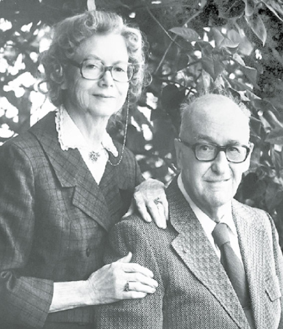 A portrait of Frank and Alice Farr hangs proudly on the wall in Heritage Bank. News-Register/Kurt Johnson