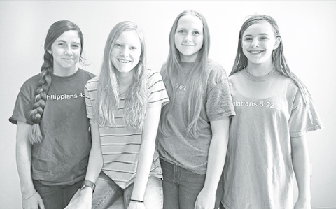 Pictured from left are the Meritorious Award winners, Laighla Rice, Sarah Mead, Ansley Harvey and Abby Ochsner. Courtesy photo